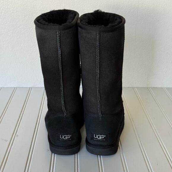 UGG Australia Black Suede Classic Tall Shearling boots size 5 - Picture 3 of 10